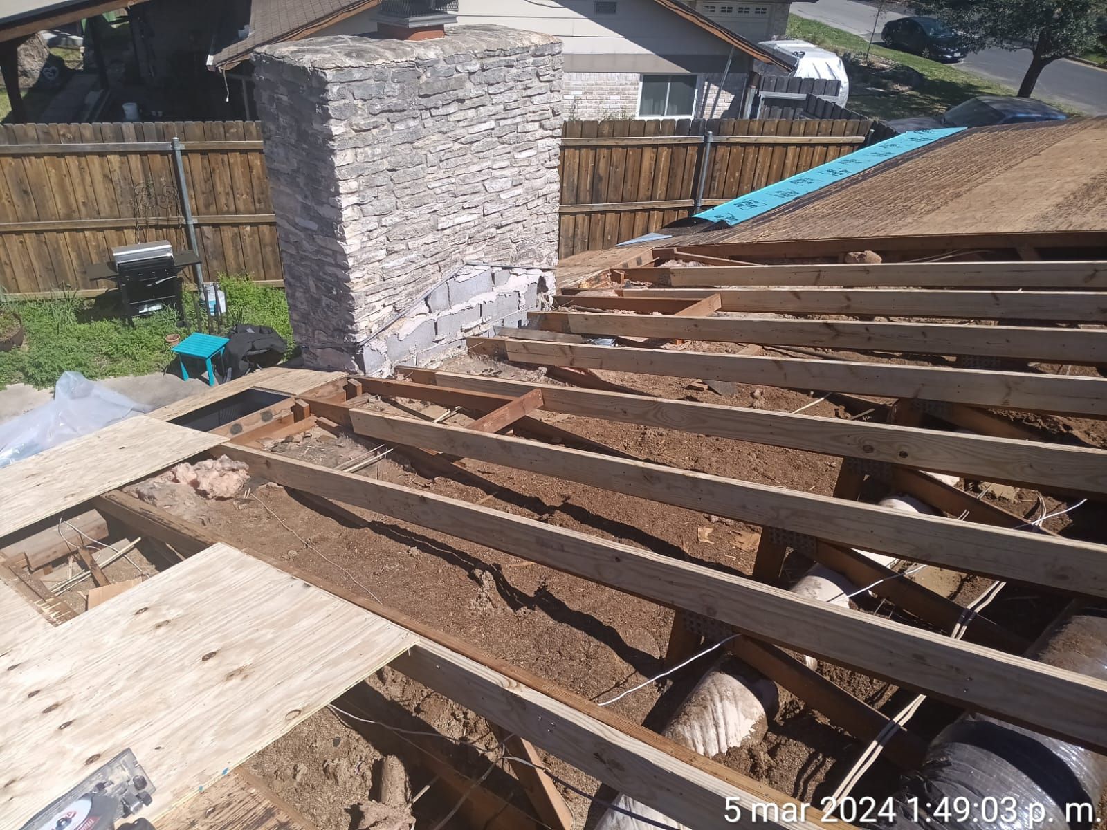 Roof framing and decking during structural repairs, Gold Coast Roofing and Solar