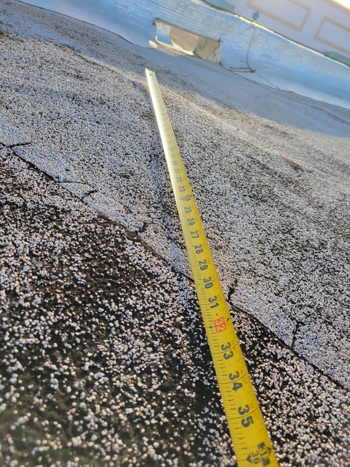 Measuring roof surface damage during project analysis, Atlantis Bahamas