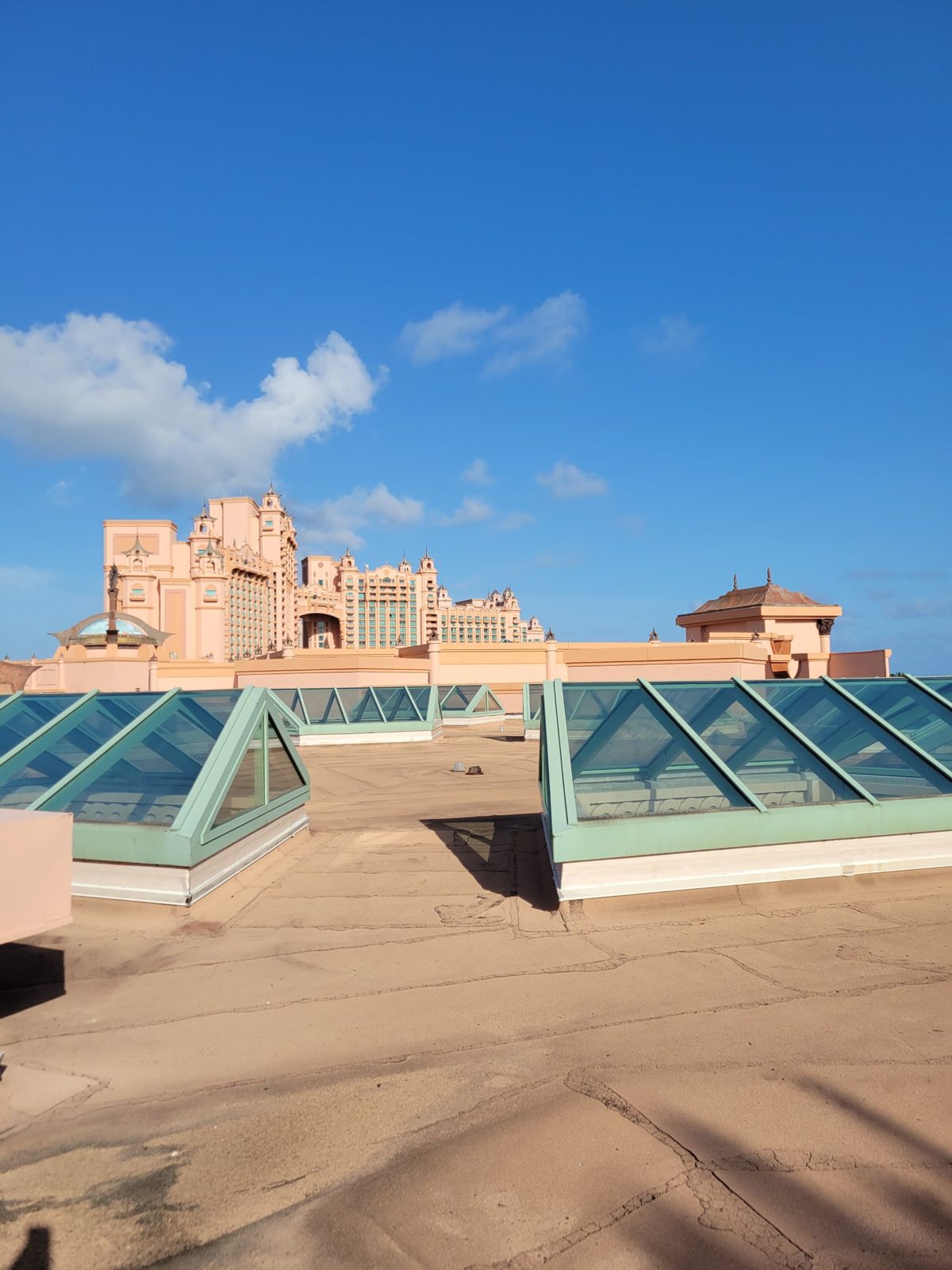 Skylights and roof field below the Royal Towers, Atlantis Bahamas