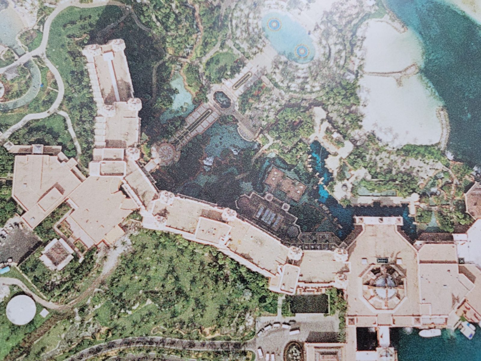 Aerial site plan of the Atlantis resort roof areas, Atlantis Bahamas