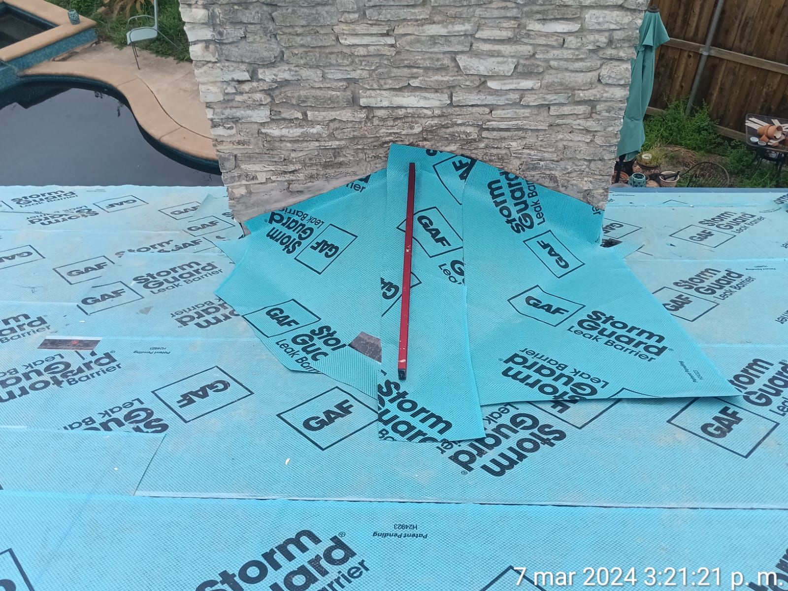 Roof underlayment installed around a chimney, Gold Coast Roofing and Solar