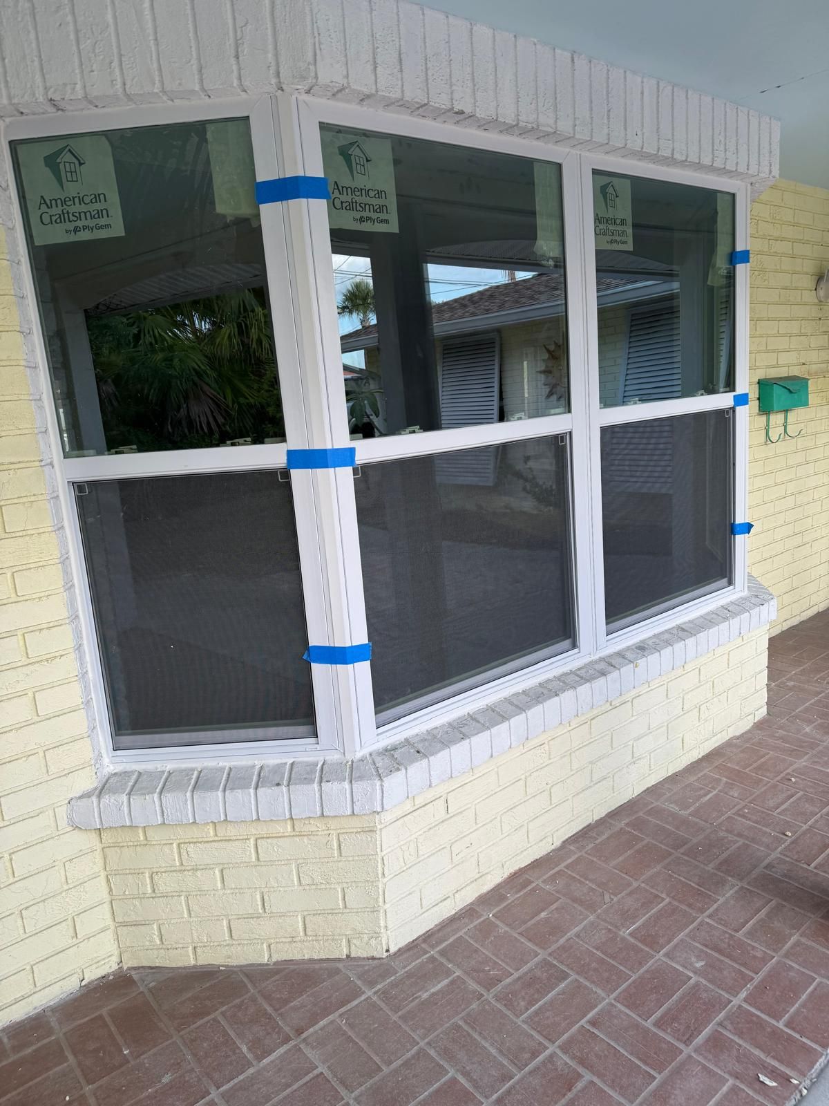 Exterior window area during property restoration